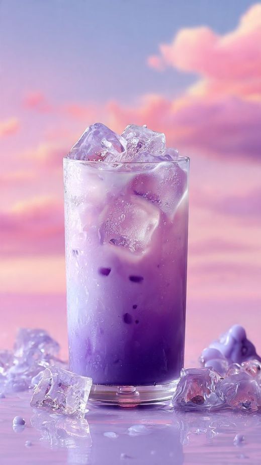 iced violet tea with ice