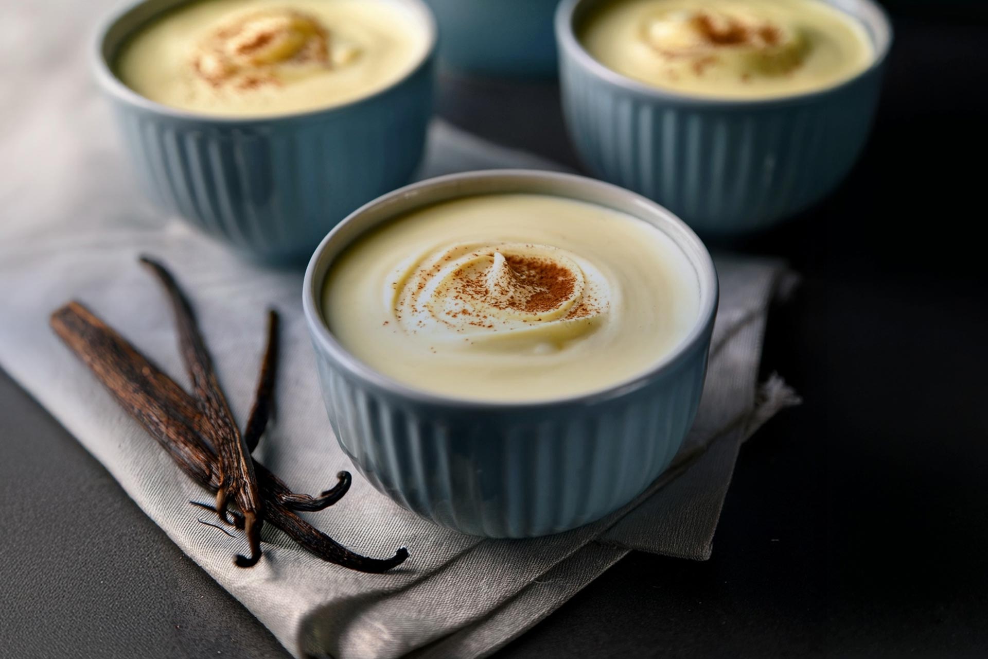 Hot vanilla dessert cream made with Horeca preparation made in Italy