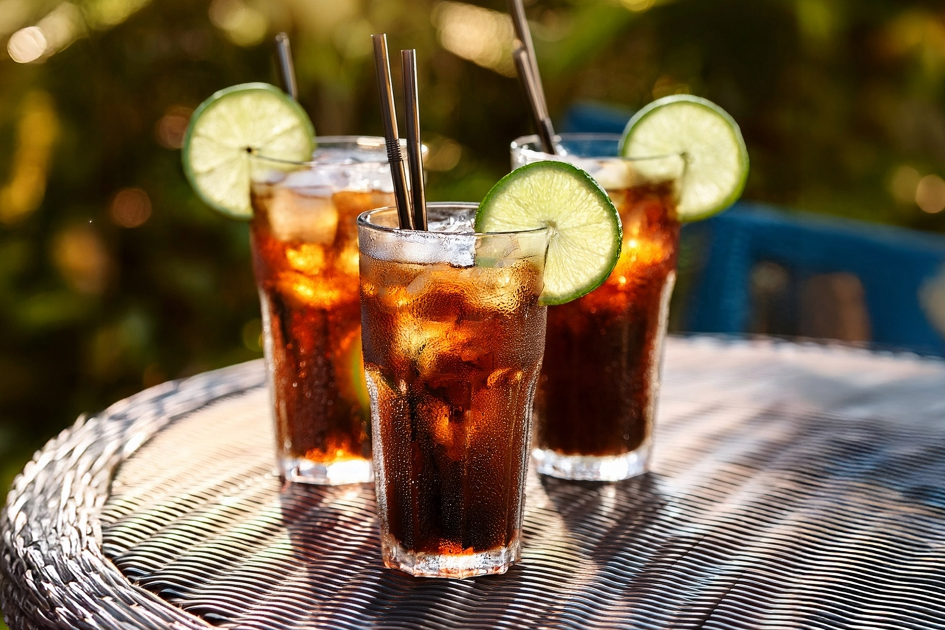 Frozen summer cocktail Cuba Libre made with Horeca preparation made in Italy