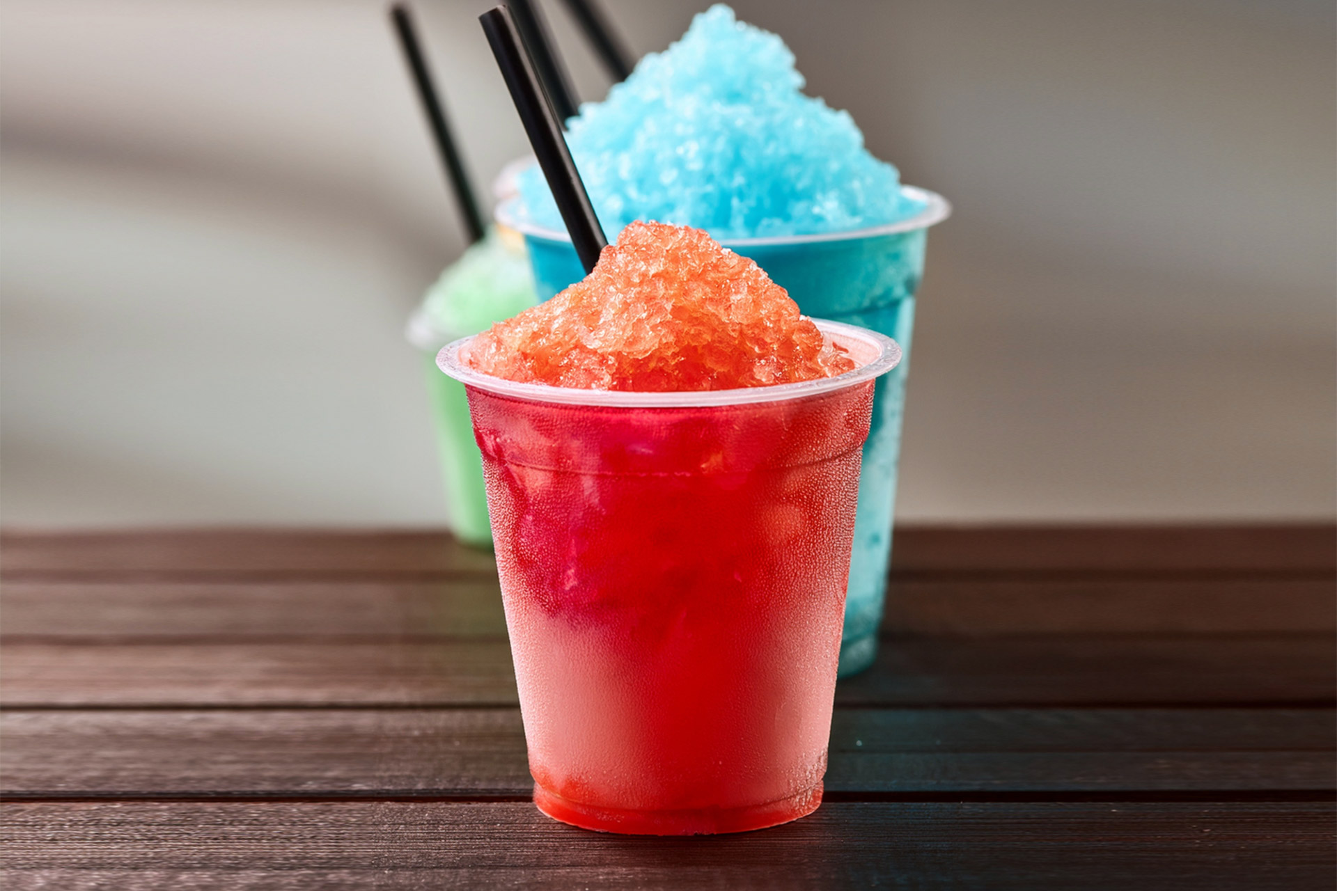 Granitas in various flavours made with Horeca preparations made in Italy