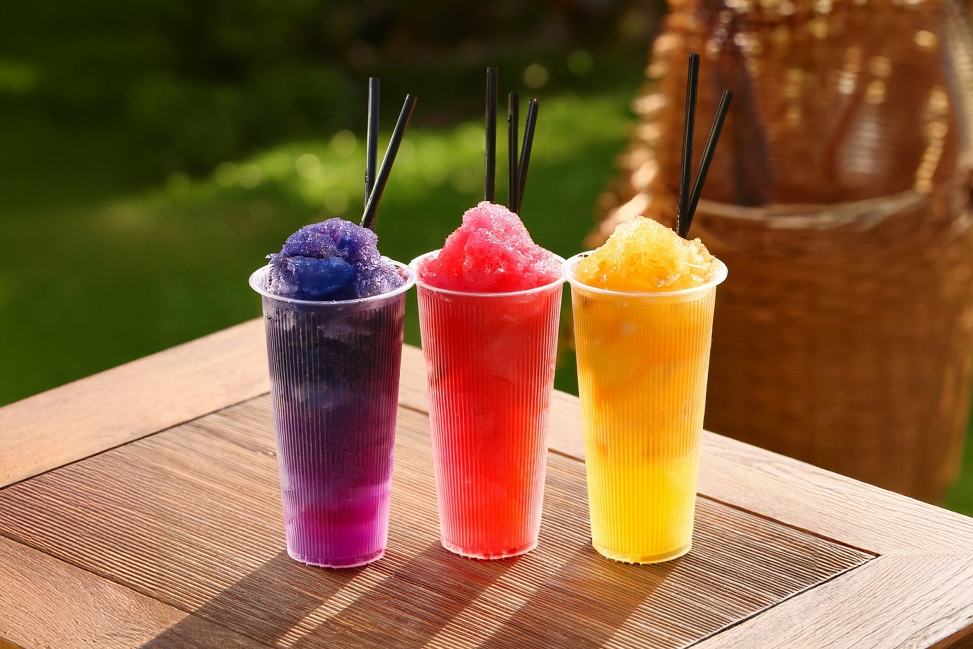Granitas in various flavours made with Horeca preparations made in Italy