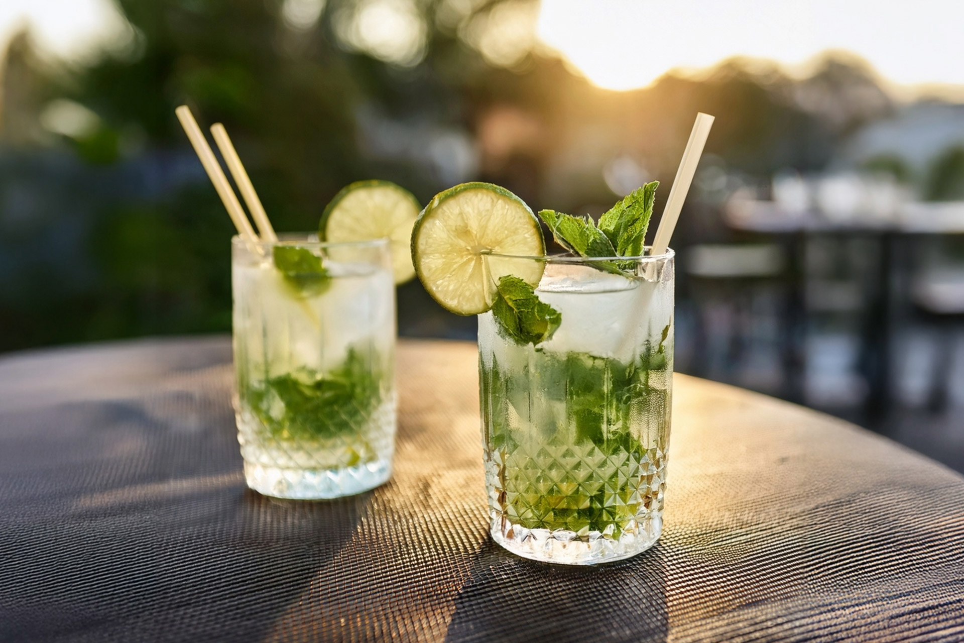 Frozen cocktail estivo Mojito fatto con preparato Horeca made in Italy