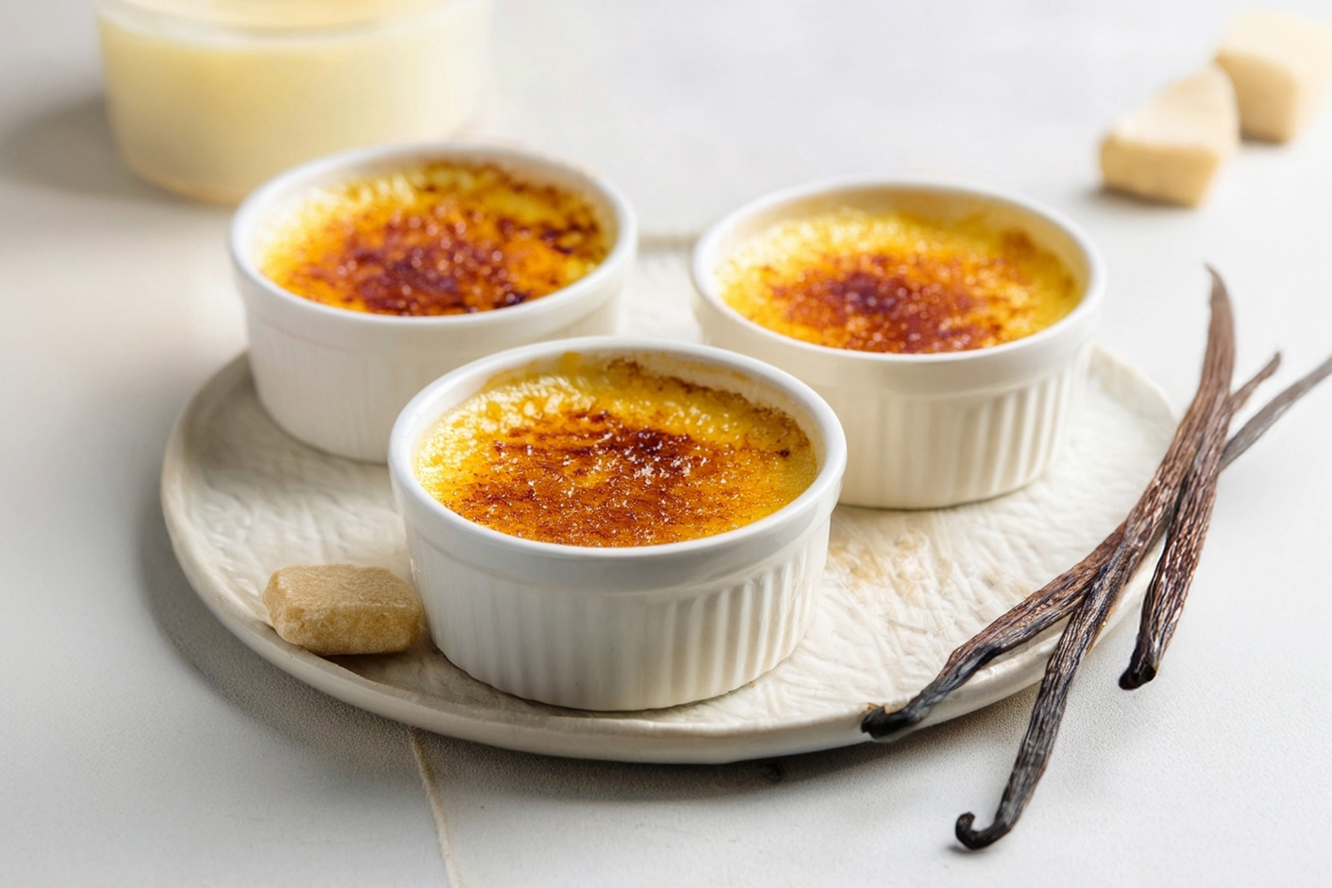 Catalan cream made with Horeca preparation made in Italy