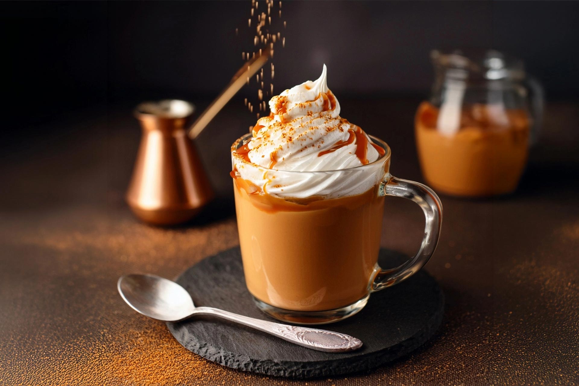 Professional preparation for Salted Caramel drink