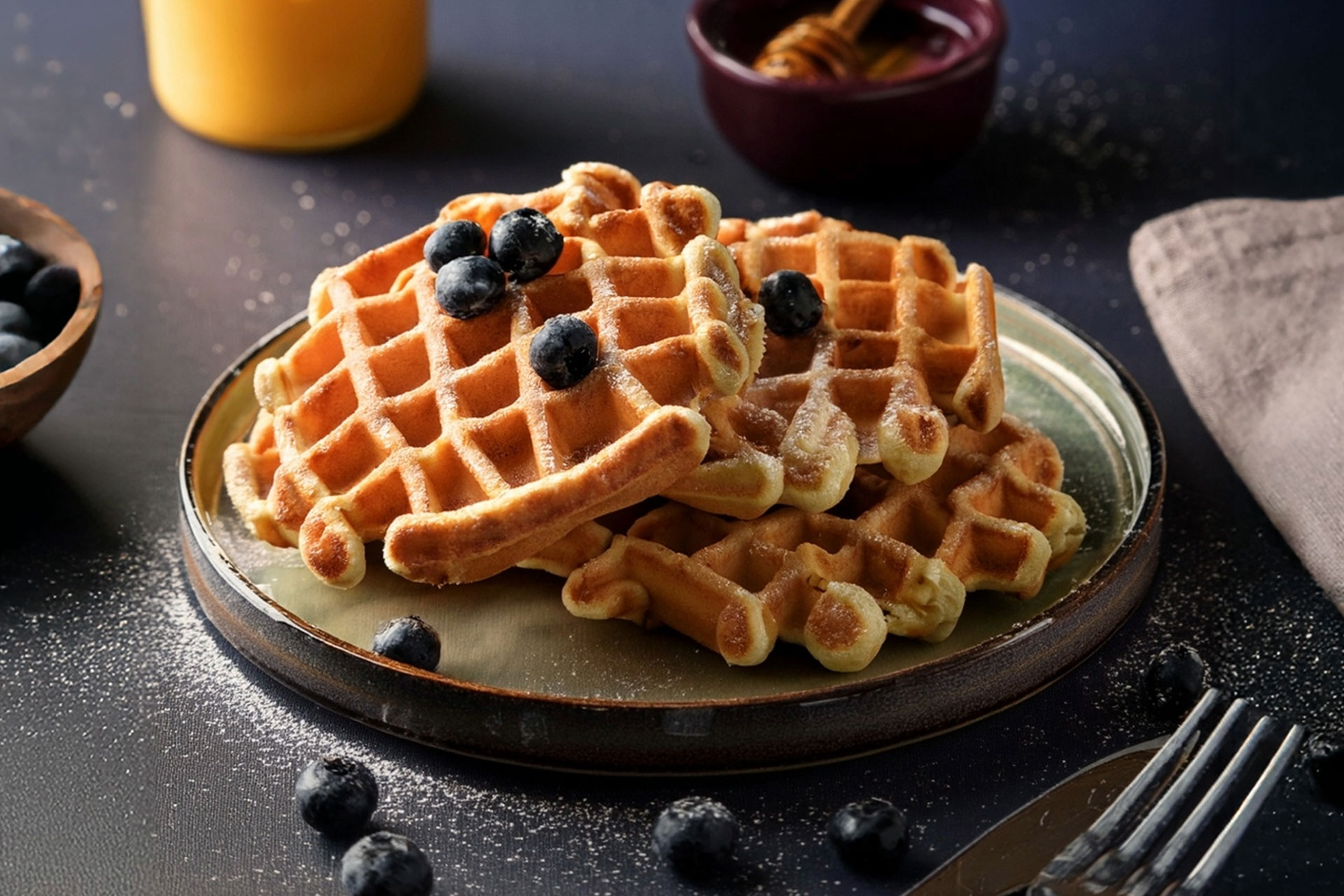 Waffle made with Horeca preparation made in Italy