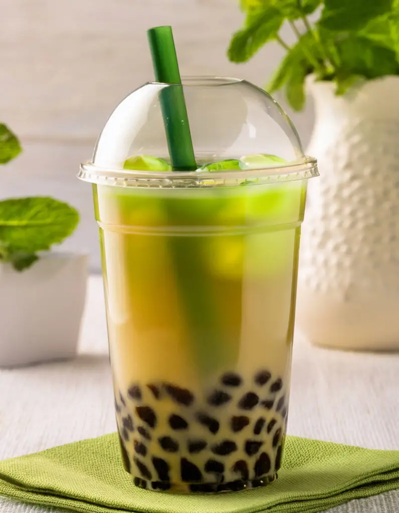 Green tea bubble tea made with Horeca preparation made in Italy
