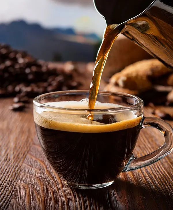 Hot barley coffee made with Horeca preparation made in Italy