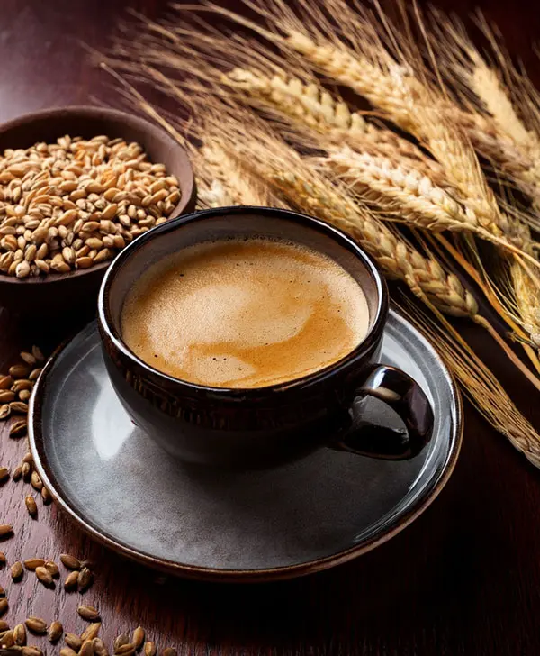 Hot barley coffee made with Horeca preparation without preservatives
