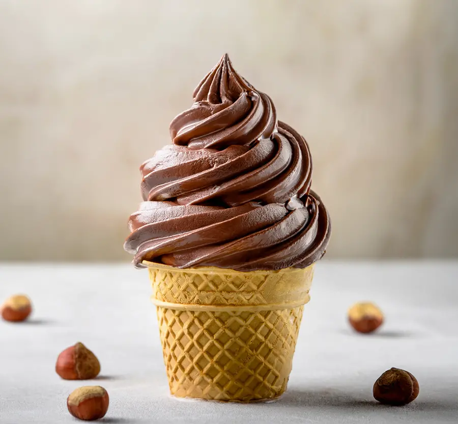 Soft cream ice cream made with Horeca preparation made in Italy