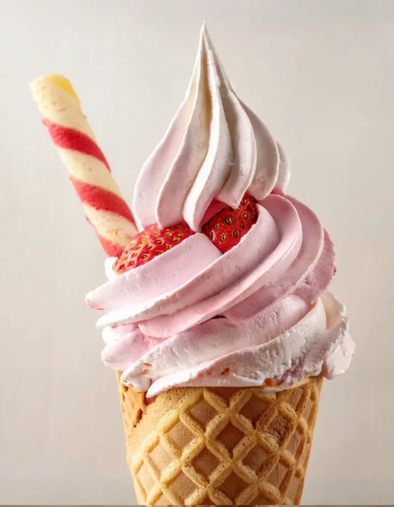 Soft fruit ice cream made with Horeca preparation made in Italy