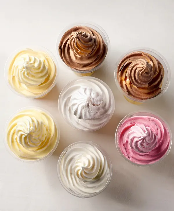 Soft ice cream many professional flavors
