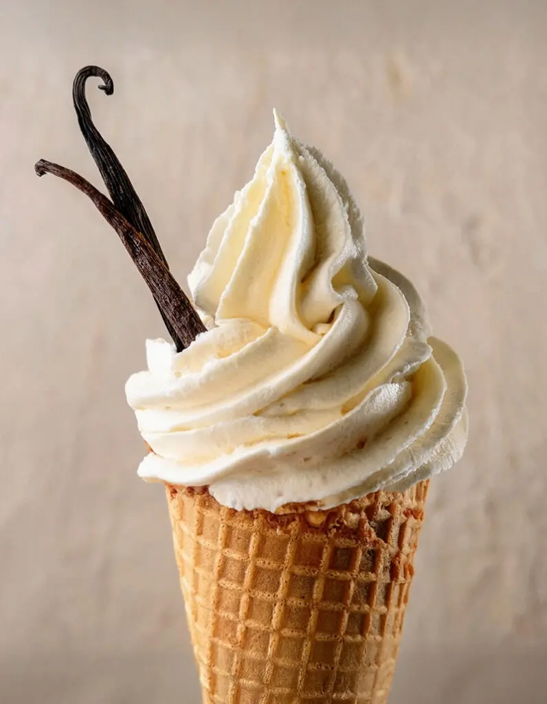 Soft cream ice cream made with Horeca preparation made in Italy