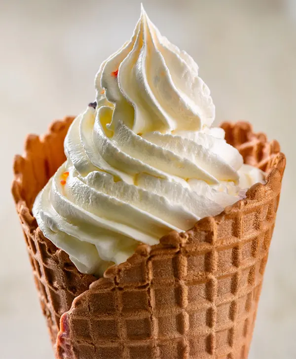 Soft ice cream with perfect texture