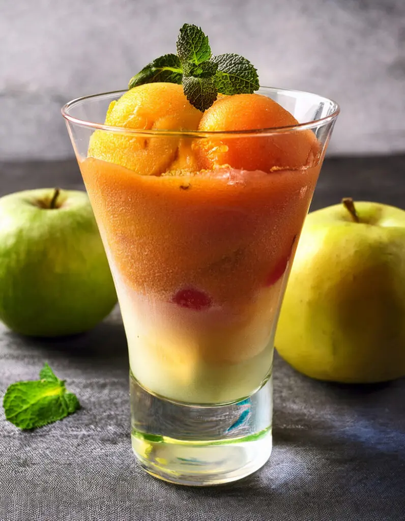 Fruit sorbets made with Horeca preparation made in Italy